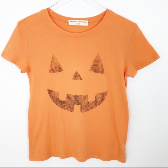 Urban Outfitters Pumpkin Tee Shirt Halloween Women’s size XS orange - Picture 3 of 6